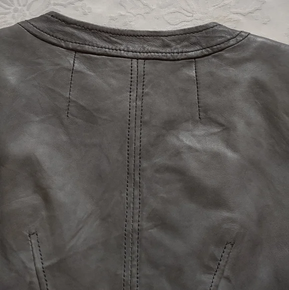 Boden limited edition leather biker Moto cropped asymmetric jacket